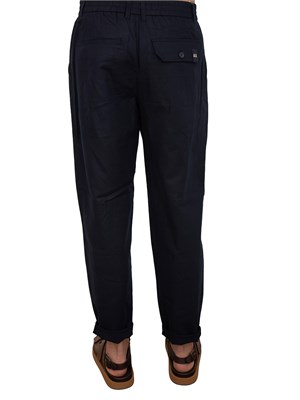 Pantalone Armani Exchange blu in lino e cotone in UOMO