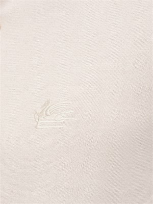 Polo Etro beige in cotone con pegaso in UOMO