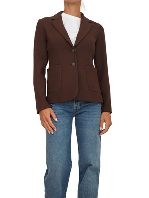 Giacca monopetto Emme Marella in misto viscosa marrone in DONNA