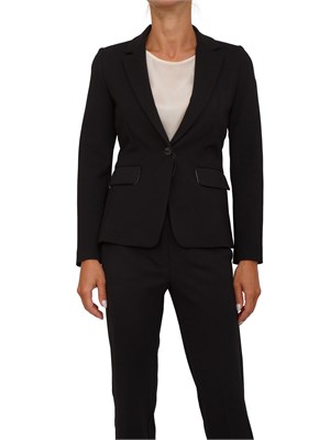 Giacca monopetto Emme Marella in viscosa stretch nero in DONNA