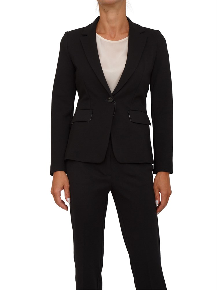 Giacca monopetto Emme Marella in viscosa stretch nero