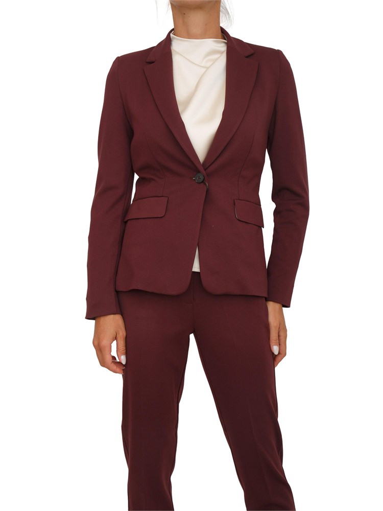 Giacca monopetto Emme Marella in viscosa stretch bordeaux