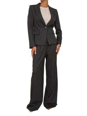 Pantaloni gessati Emme marella in tessuto grigio antracite a righe in DONNA