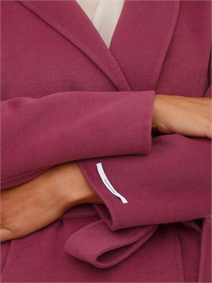 Cappotto Emme Marella in lana viola con cintura in vita in DONNA