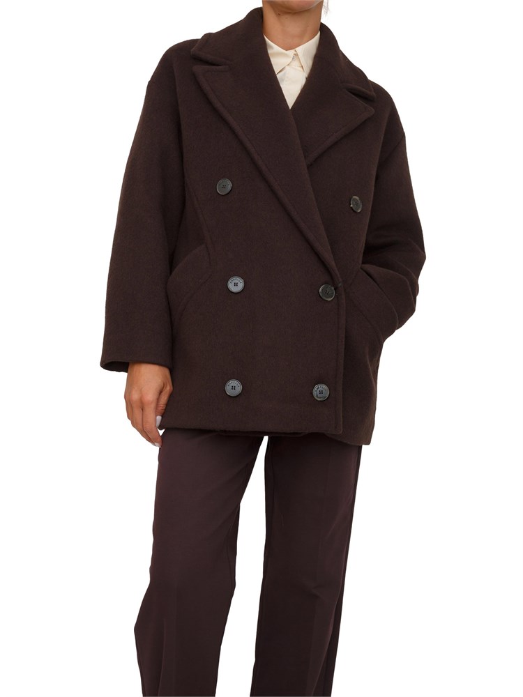 Giaccone Marella in misto lana marrone