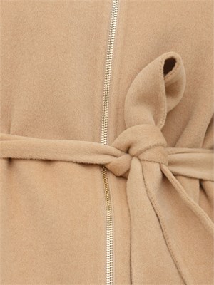 Cappotto Marella in misto lana cammello con chiusura zip oro in DONNA
