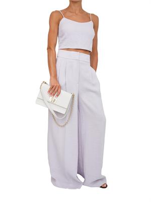 TWIN-SET Top cropped Twinset in cotone lilla in DONNA