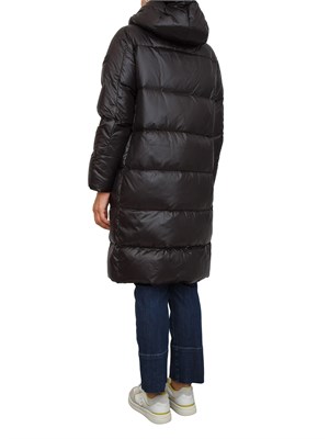 Piumino lungo Peuterey in nylon lucido nero in DONNA