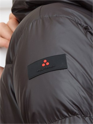 Piumino lungo Peuterey in nylon lucido nero in DONNA