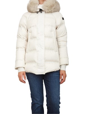 Piumino Peuterey donna in tessuto idrorepellente bianco con zip laterali in DONNA