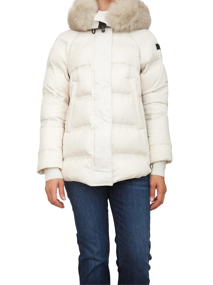Piumino Peuterey donna in tessuto idrorepellente bianco con zip laterali
