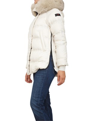 Piumino Peuterey donna in tessuto idrorepellente bianco con zip laterali in DONNA
