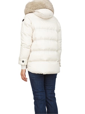 Piumino Peuterey donna in tessuto idrorepellente bianco con zip laterali in DONNA