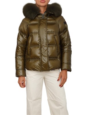 Piumino Peuterey in nylon lucido ripstop verde imbottito in piuma d'oca in DONNA