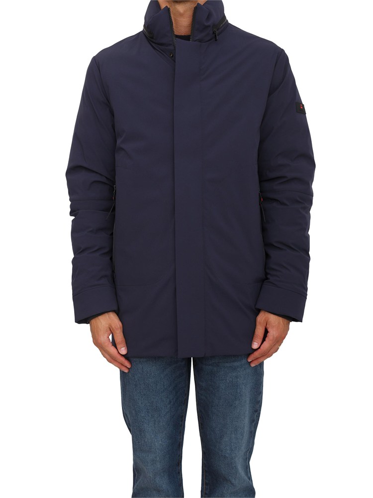 Giacca stretch blu Peuterey con cappuccio estraibile