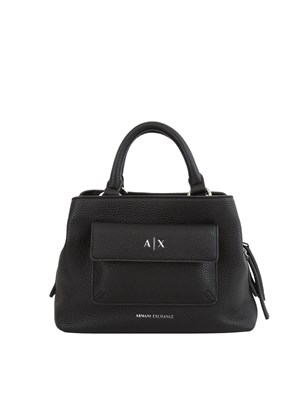 Borsa a mano Armani Exchange in ecopelle nera in DONNA