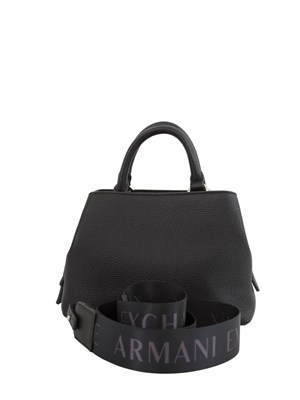 Borsa a mano Armani Exchange in ecopelle nera in DONNA