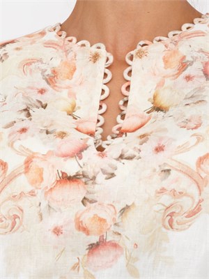 TWIN-SET Abito corto Twinset in lino stampato in DONNA