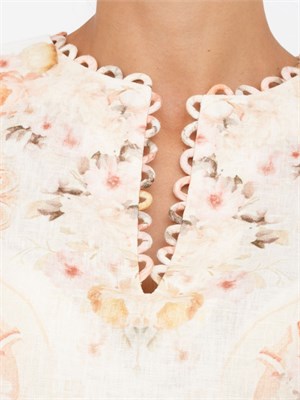 TWIN-SET Top Twinset in lino stampato in DONNA