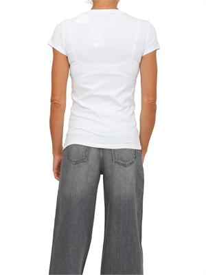 T-shirt donna Armani Exchange in cotone bianco con logo strass in DONNA