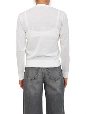 Maglia donna Armani Exchange in misto lana avorio con ricamo logo tono su tono in DONNA