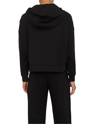 Felpa donna mezza zip Armani Exchange con cappuccio in viscosa stretch nera in DONNA