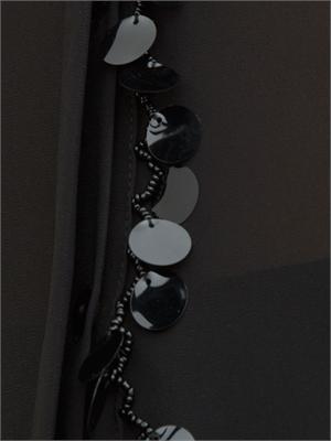 Camicia Fracomina in tessuto nero semitrasparente con paillettes applicate in DONNA