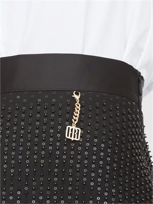 Minigonna Fracomina in viscosa nera con strass in DONNA