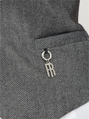 Gilet donna Fracomina in tessuto a spina di pesce grigio in DONNA