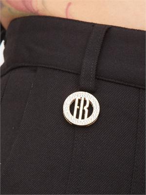 Pantaloni palazzo Fracomina in misto lana nero in DONNA