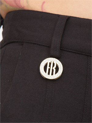 Pantaloni palazzo Fracomina in misto lana nero in DONNA