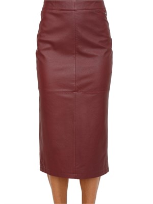Gonna longuette Armani Exchange in pelle bordeaux in DONNA