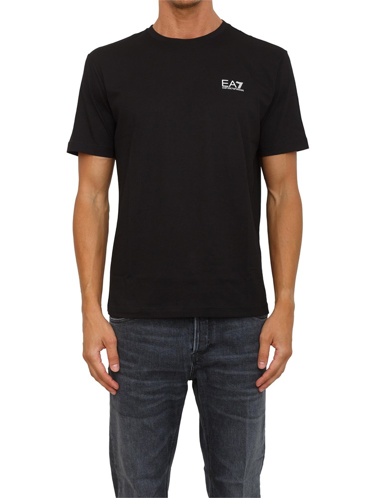 EA7 EMPORIO ARMANI T-shirt  nero EA7 Logo Series in jersey di cotone