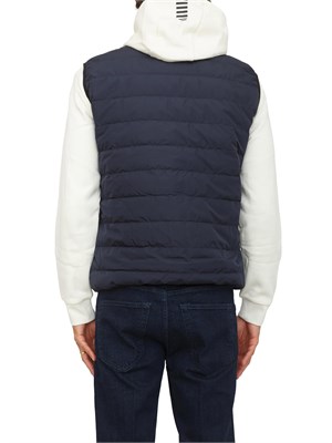 EA7 EMPORIO ARMANI Gilet blu EA7 imbottito packable in tessuto tecnico in UOMO