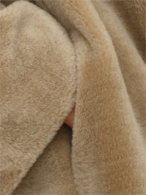 Cappotto doppiopetto Marella in maglia di lana effetto furry verde in DONNA