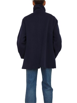 Cappotto svasato Marella in morbido beaver double di lana blu in DONNA