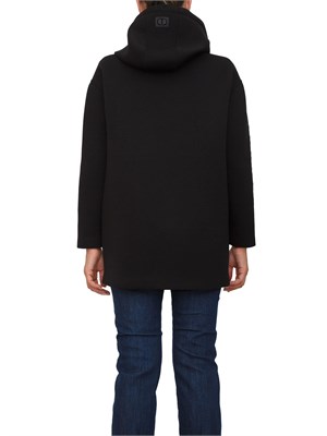 TWIN-SET Felpa giubbino Twinset in scuba nera con zip e cappuccio in DONNA