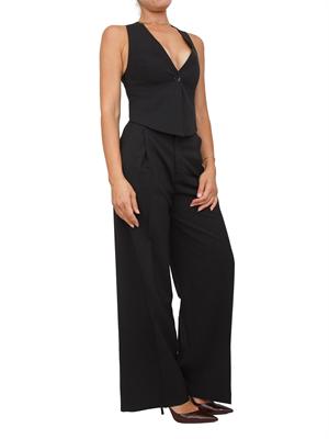 TWIN-SET Gilet Twinset in misto viscosa nero con taglio corto dietro in DONNA