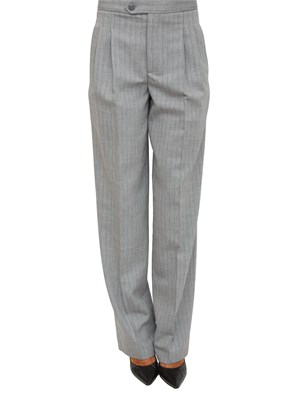 TWIN-SET Pantaloni sartoriali Twinset in tessuto gessato di misto lana grigio in DONNA