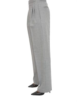 TWIN-SET Pantaloni sartoriali Twinset in tessuto gessato di misto lana grigio in DONNA