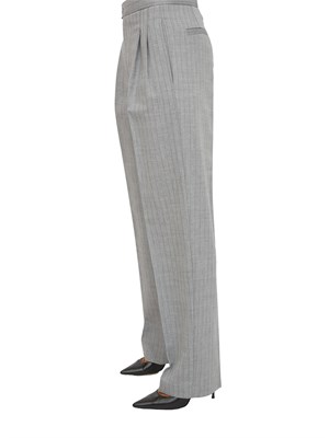TWIN-SET Pantaloni sartoriali Twinset in tessuto gessato di misto lana grigio in DONNA