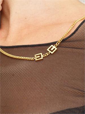 Body Elisabetta Franchi in tulle trasparente nero con collana in DONNA