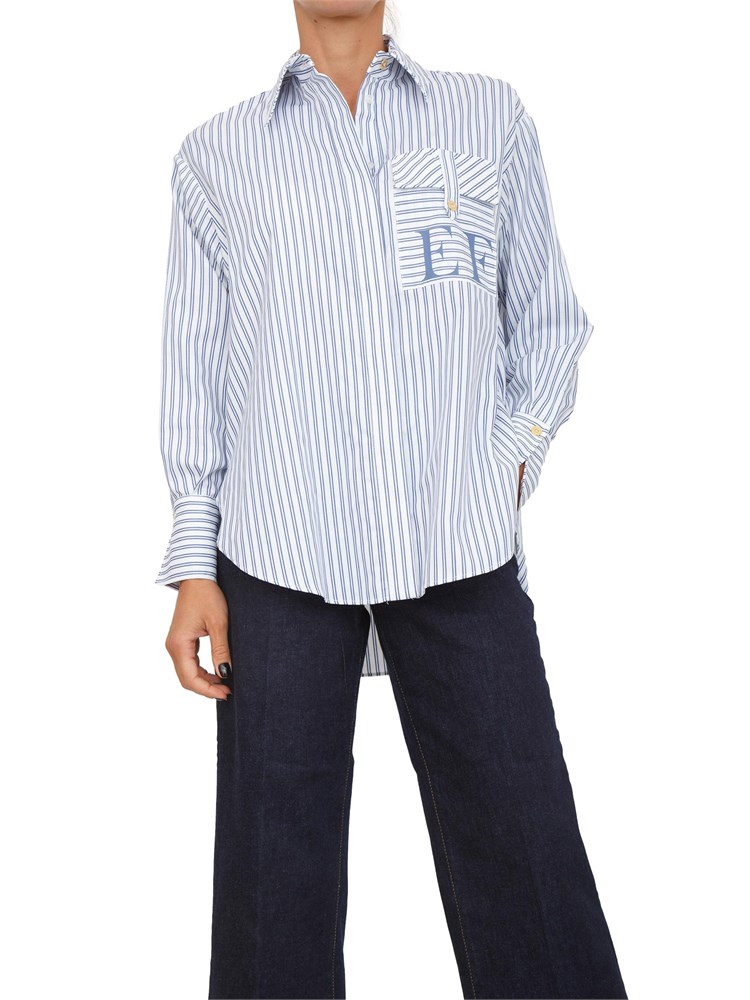 Camicia Elisabetta Franchi in popeline di cotone a righe
