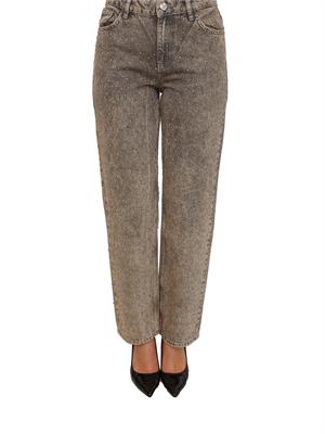Jeans flare Fracomina in denim taupe con strass in DONNA