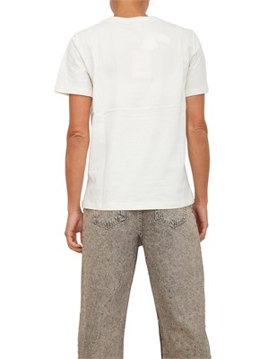 TWIN-SET T-shirt Twinset in jersey di cotone bianco con placchetta Oval T strass in DONNA