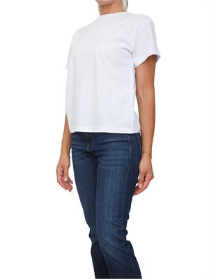 TWIN-SET T-shirt Twinset in jersey di cotone bianco con stampa flock Oval T in DONNA