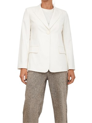 Giacca monopetto Armani Exchange in tessuto fuido avorio in DONNA