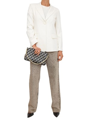 Giacca monopetto Armani Exchange in tessuto fuido avorio in DONNA