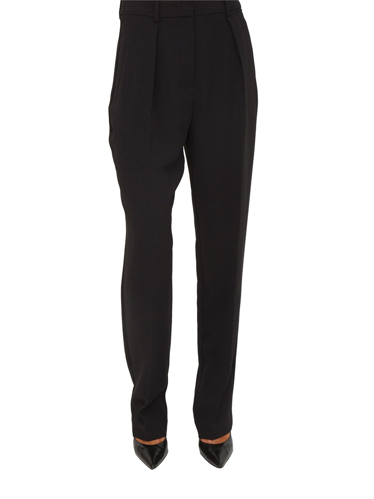 Pantaloni Armani Exchange con pinces in tessuto fluido nero