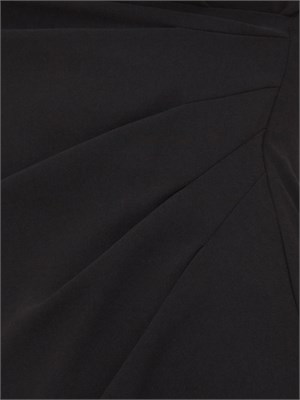 Abito midi Armani Exchange scollo V in tessuto elasticizzato nero in DONNA